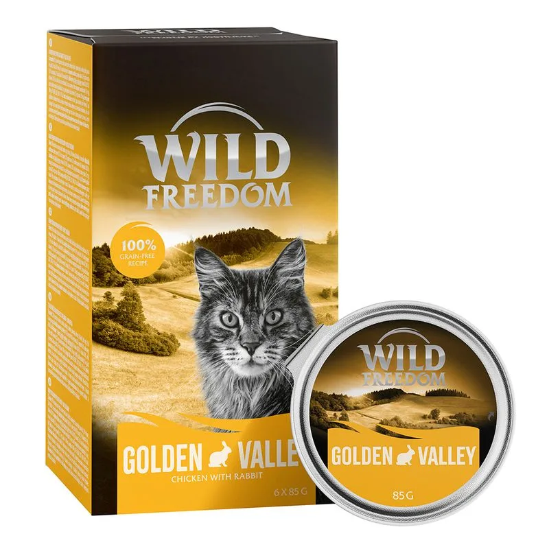 Wild Freedom Adult vaschette 24 x 85 g Umido per gatto (Golden Valley - Coniglio & Pollo)