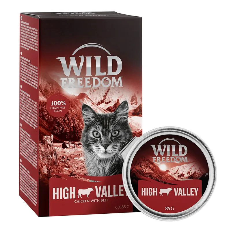 Wild Freedom Adult vaschette 24 x 85 g Umido per gatto (High Valley - Manzo & Pollo)