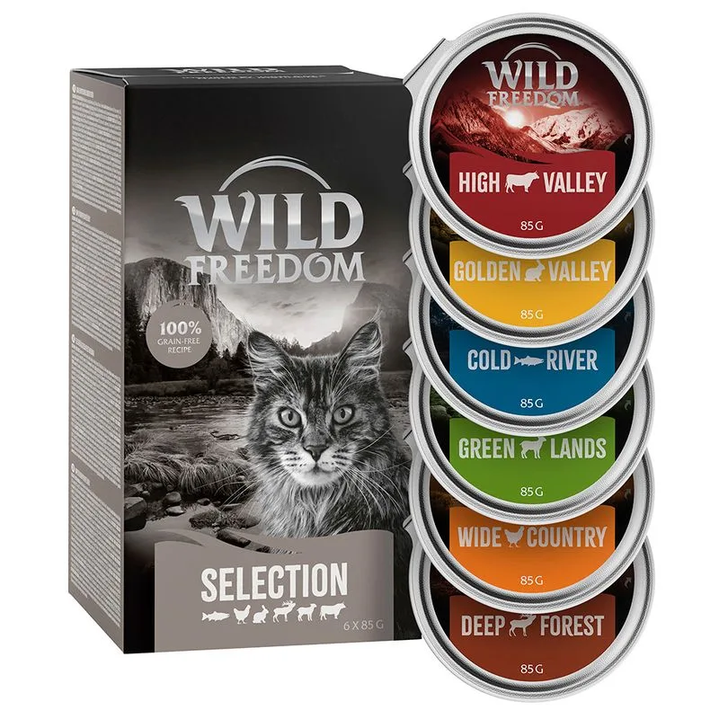 Wild Freedom Adult vaschette 24 x 85 g Umido per gatto (Mix: 6 gusti)