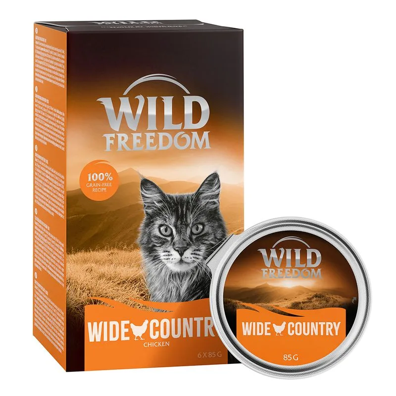 Wild Freedom Adult vaschette 24 x 85 g Umido per gatto (Wide Country - Pollo puro)