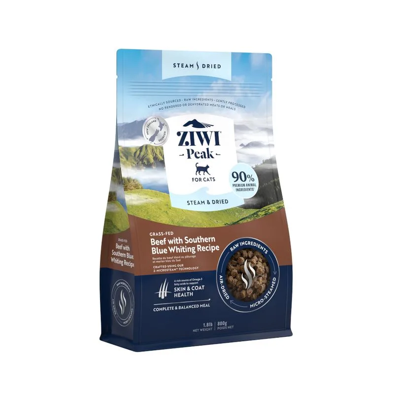 Ziwi Peak Steam & Dried Manzo Crocchette per gatto (800 g)