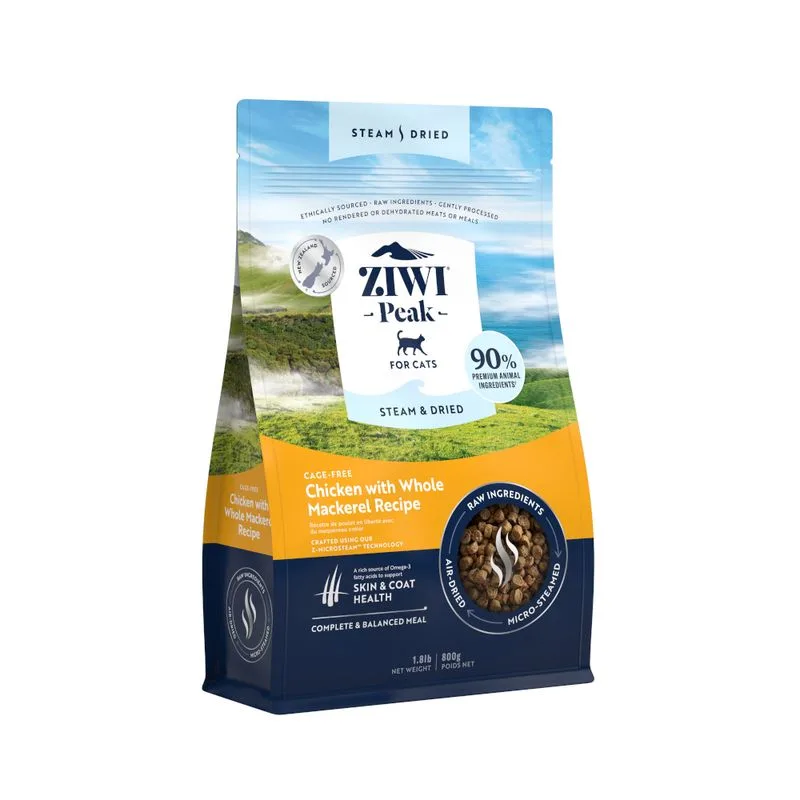 Ziwi Peak Steam & Dried Pollo Crocchette per gatto (800 g)