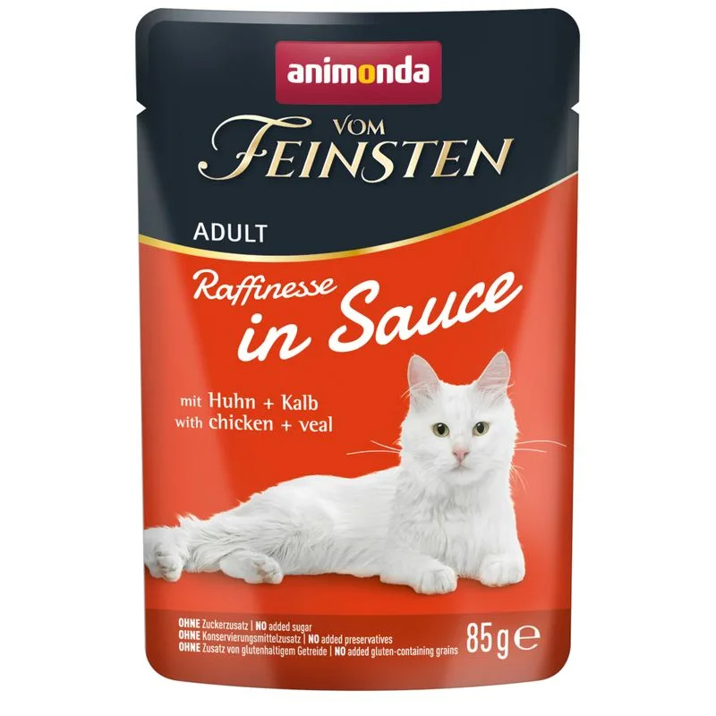 Multipack risparmio! animonda vom Feinsten Adult Raffinesse in Salsa 48 x 85 g (con Pollo & Vitello)
