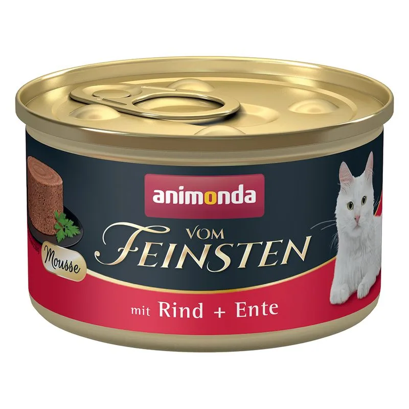 animonda Vom Feinsten Adult 12 x 85 g Alimento umido per gatti (Manzo + Anatra)