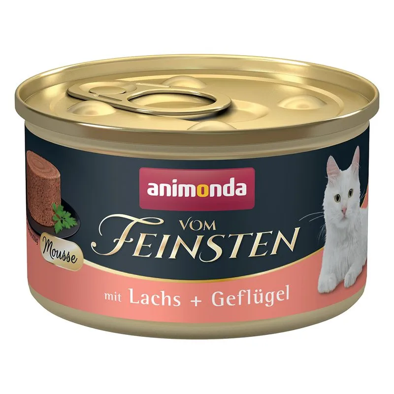 animonda Vom Feinsten Adult 12 x 85 g Alimento umido per gatti (Salmone + Pollame)