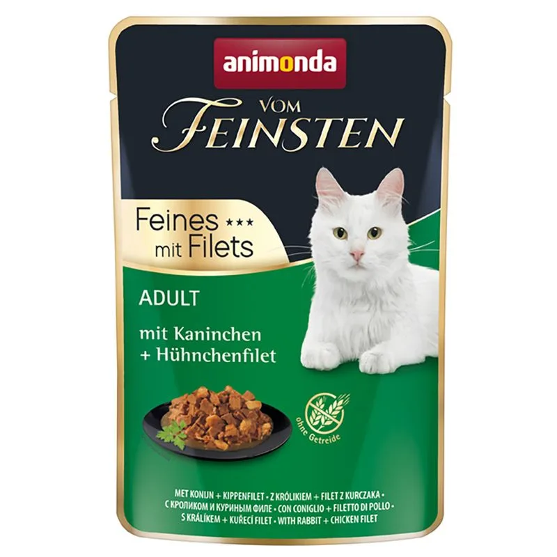 animonda Vom Feinsten Adult 18 x 85 g Alimento umido per gatti (con Coniglio + Filetto di Pollo)