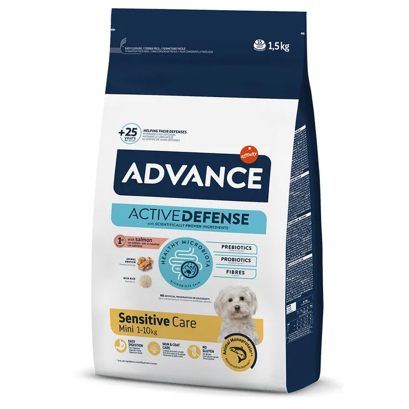Advance Mini Sensitive Crocchette per cane (Set %: 3 x 1,5 kg)