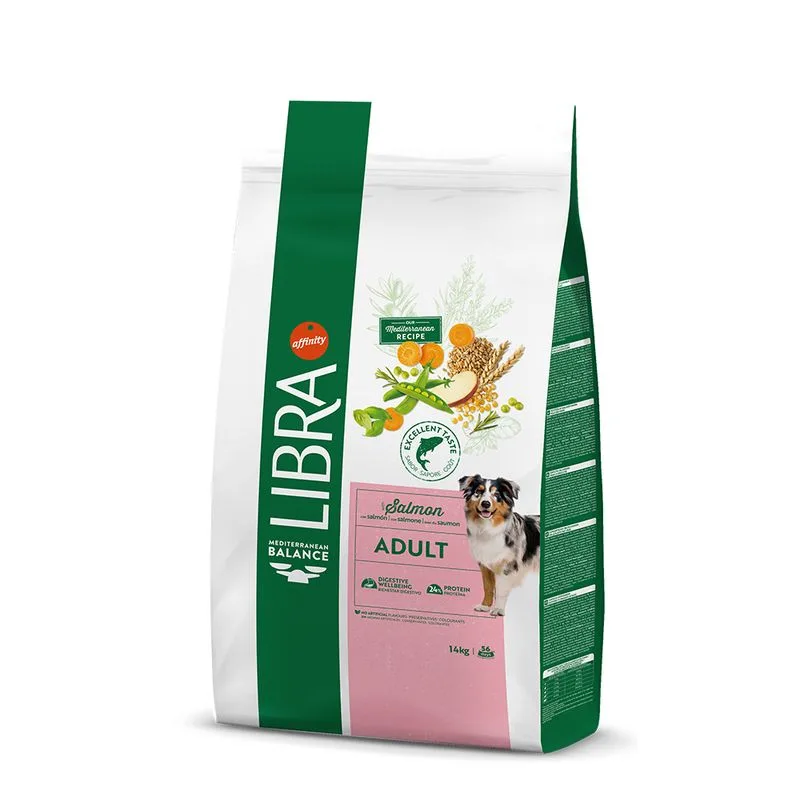 Libra Adult Dog con Salmone Crocchette per cane (Set %: 2 x 14 kg)