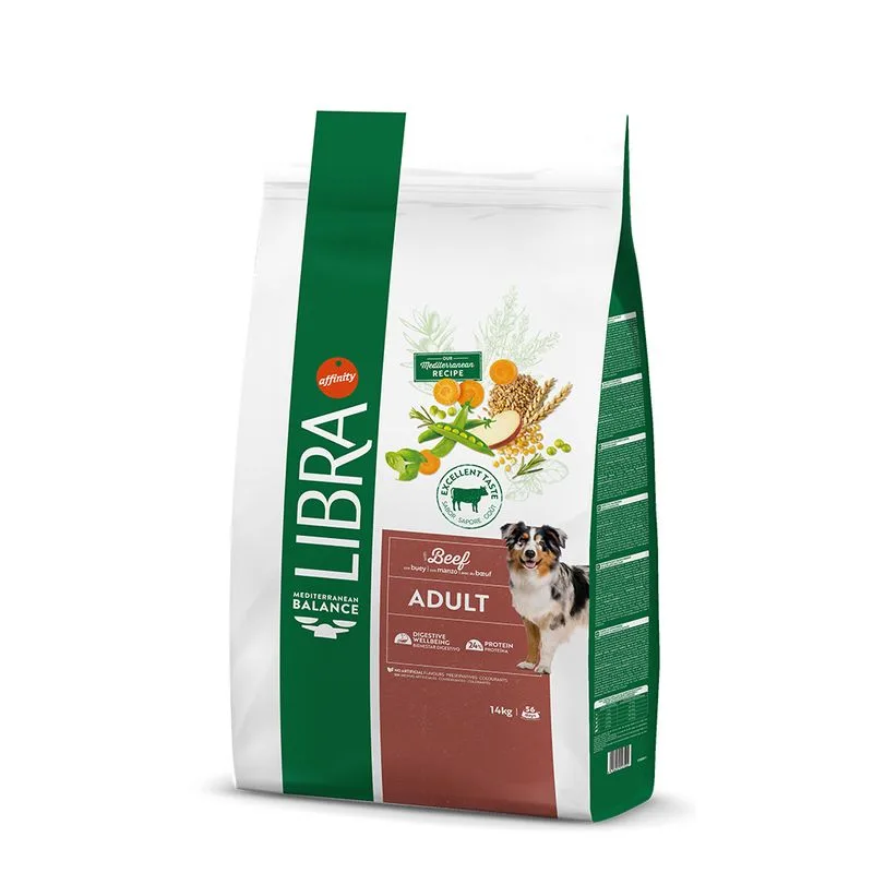 Libra Dog Adult con Manzo Crocchette per cane (Set %: 2 x 14 kg)