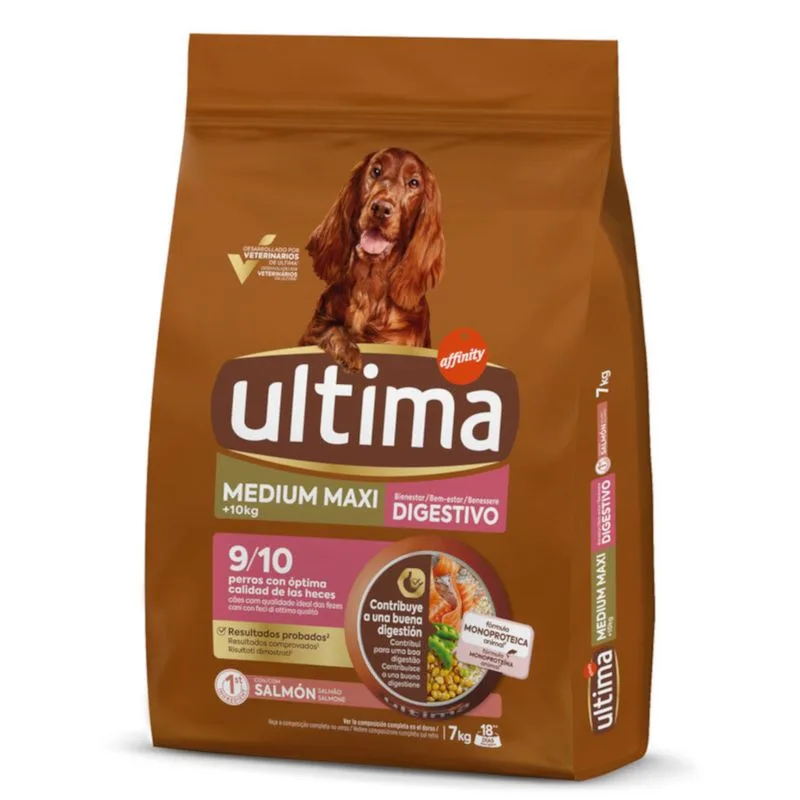 Ultima Medium / Maxi Digestive Well-Being Salmone Crocchette per cane (Set %: 2 x 7 kg)