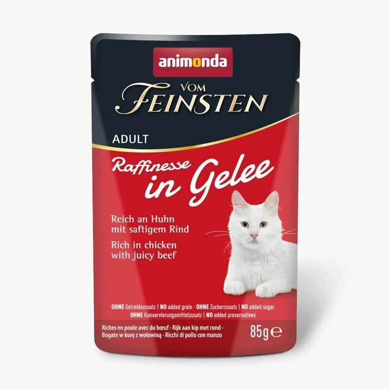 animonda Vom Feinsten Adult Raffinesse in Gelatina 48 x 85 g (Ricco di Pollo con Manzo)