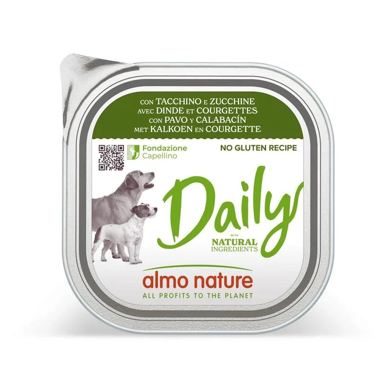 Almo Nature Daily 9 x 300 g Alimento umido per cane (con Tacchino e Zucchine)
