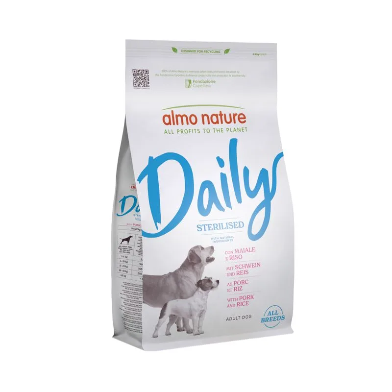 Almo Nature Daily Sterilised all Breeds Maiale & Riso (Set %: 2 x 1,2 kg)