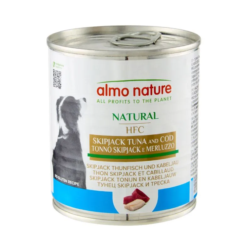 Almo Nature 24 x 280 / 290 g Alimento umido per cane (Tonno Skipjack e Merluzzo (290 g))
