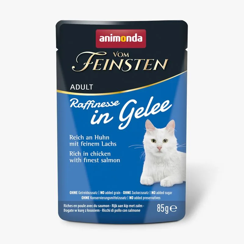 animonda Vom Feinsten Adult Raffinesse in Gelatina 48 x 85 g (Ricco di Pollo con Salmone)