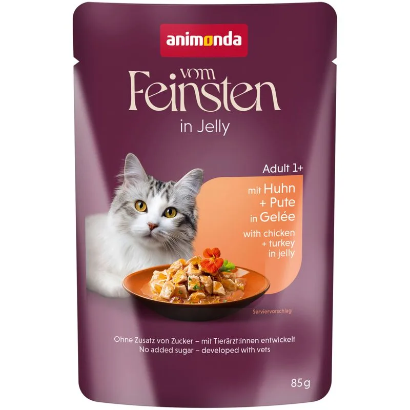 animonda Vom Feinsten Adult Raffinesse in Gelatina 48 x 85 g (Ricco di Pollo con Tacchino)