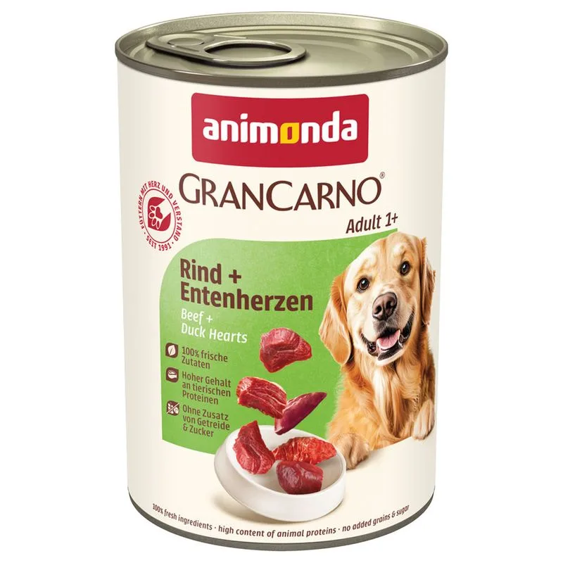 animonda GranCarno Original 12 x 400 g (Adult: Manzo + Cuori d'anatra)