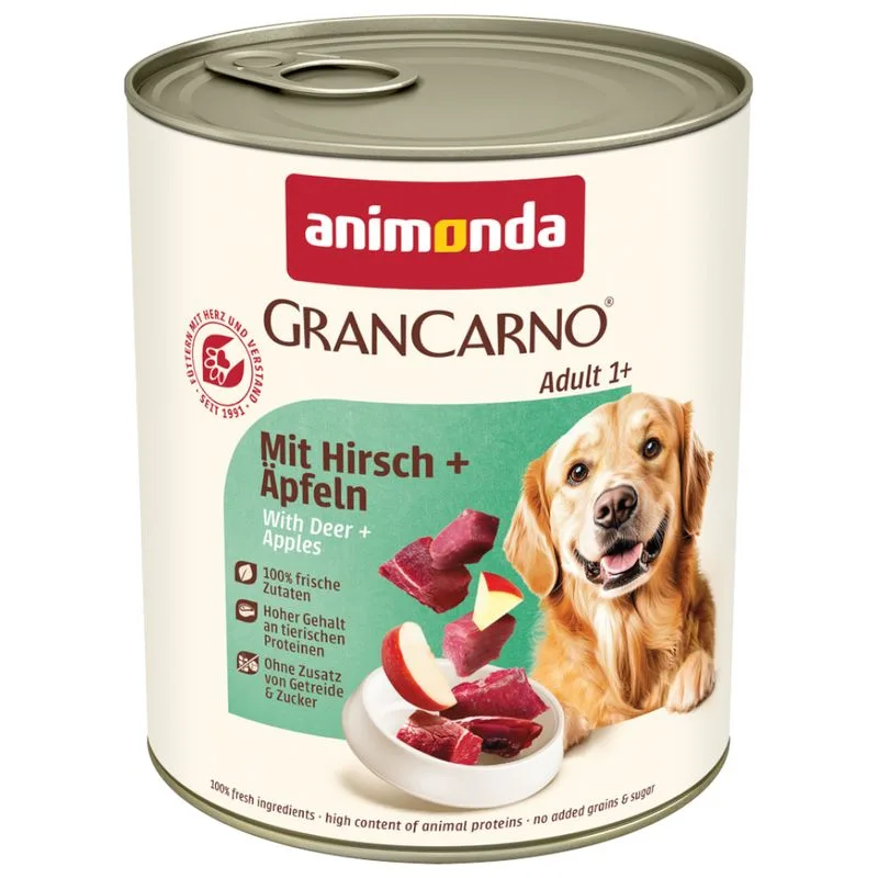 animonda GranCarno Original 12 x 800 g (Adult: Cervo con Mela)