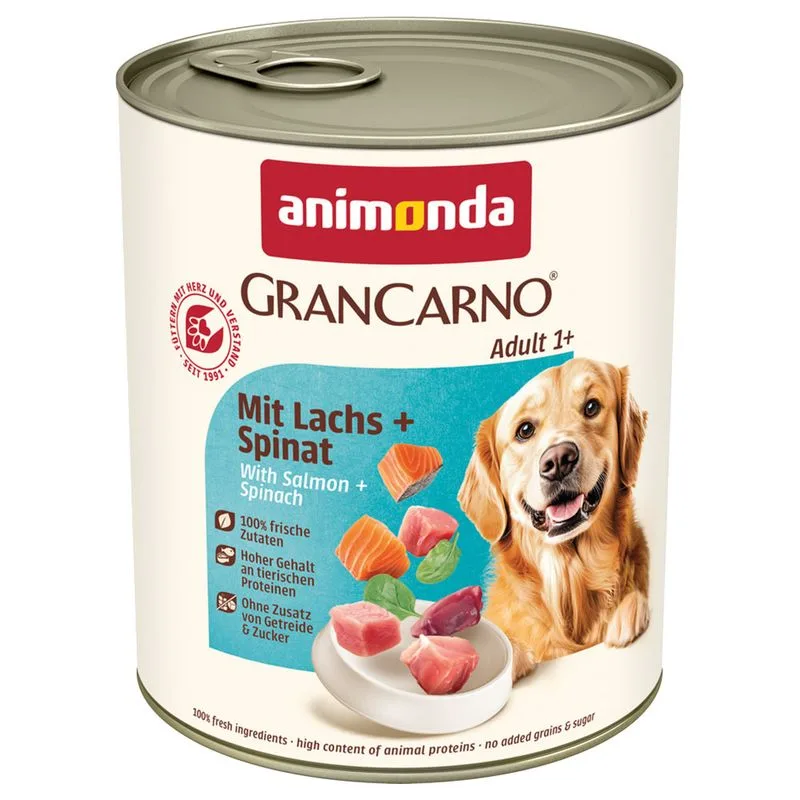 animonda GranCarno Original 12 x 800 g (Adult: Salmone con Spinaci)