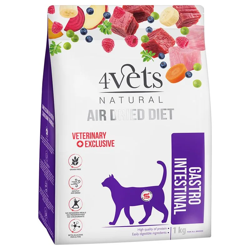 4vets Natural Feline Gastro Intestinal Crocchette per gatto (Set %: 2 x 1 kg)