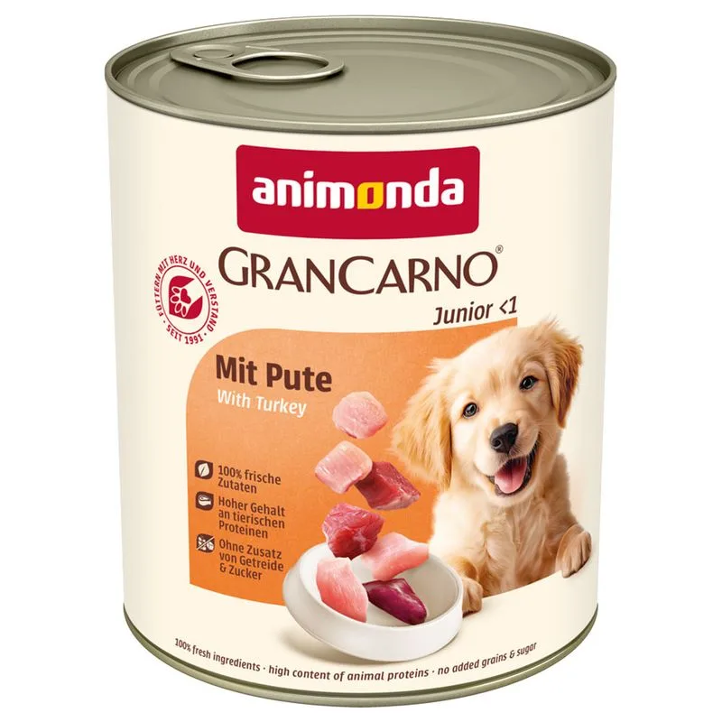 animonda GranCarno Original Junior 6 x 800 g (con Tacchino)