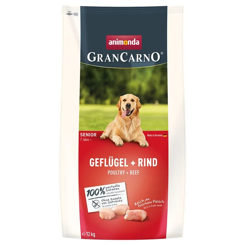 animonda GranCarno Senior Pollame + Manzo Crocchette per cane (Set %: 2 x 12 kg)