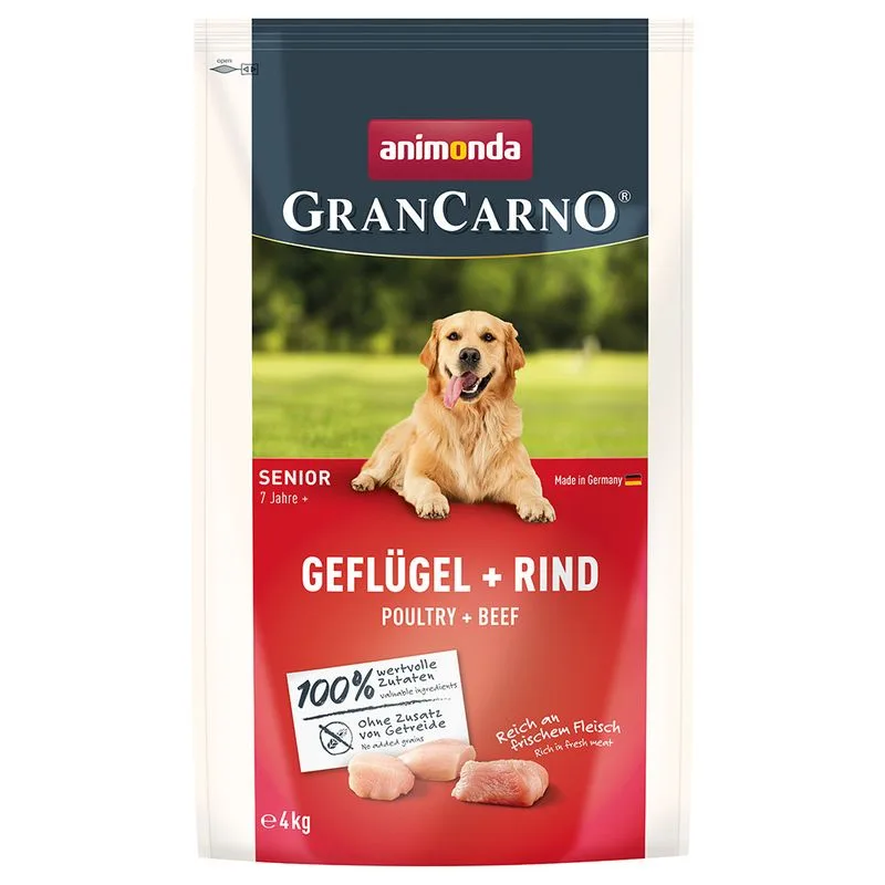 animonda GranCarno Senior Pollame + Manzo Crocchette per cane (Set %: 2 x 4 kg)