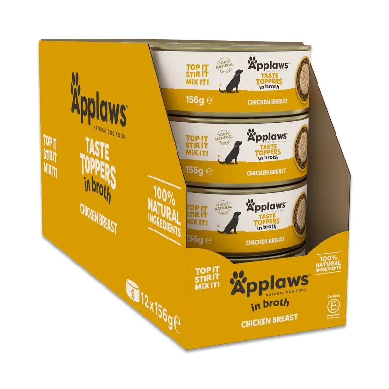 Applaws Taste Toppers Natural in Brodo 48 x 156 g (Pollo)
