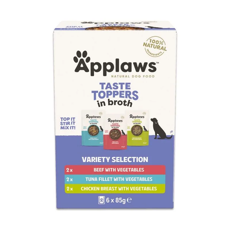 Applaws Taste Toppers Pacco misto 6 x 85 g per cani (in Brodo)