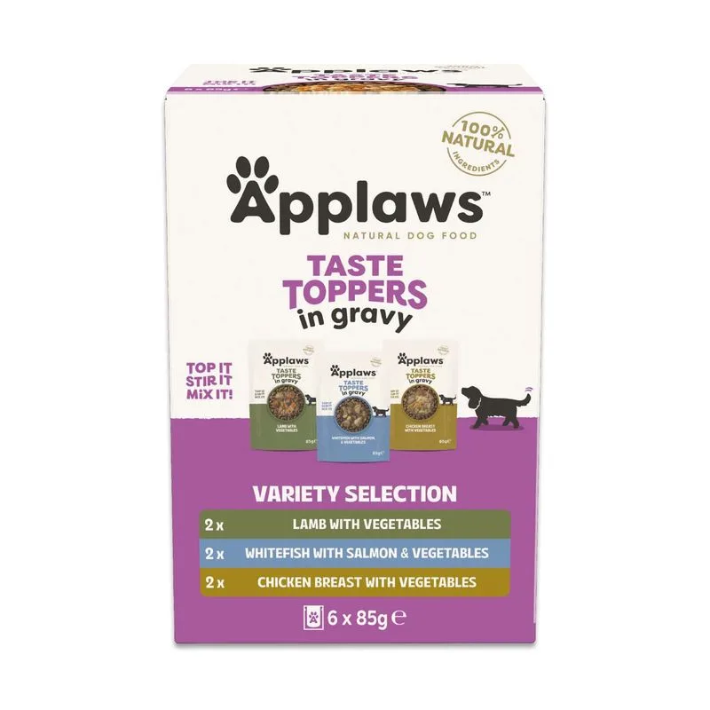 Applaws Taste Toppers Pacco misto 6 x 85 g per cani (in Salsa)