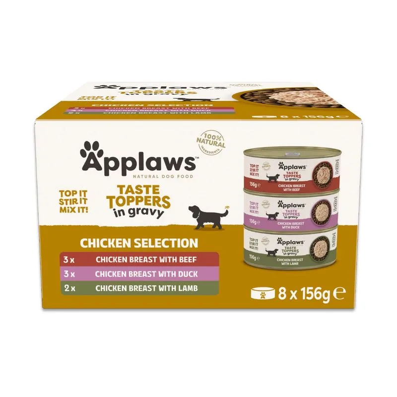 Applaws Taste Toppers Pacco misto 8 x 156 g per cani (- Set %: 16 x 156 g in Salsa)