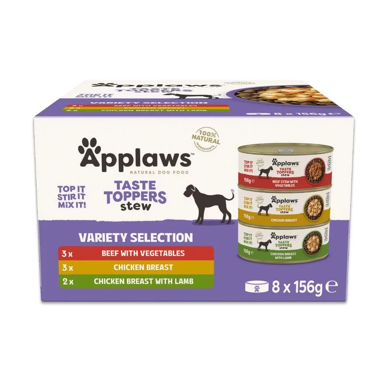 Applaws Taste Toppers Pacco misto 8 x 156 g per cani (Set %: 16 x 156 g Stufato)