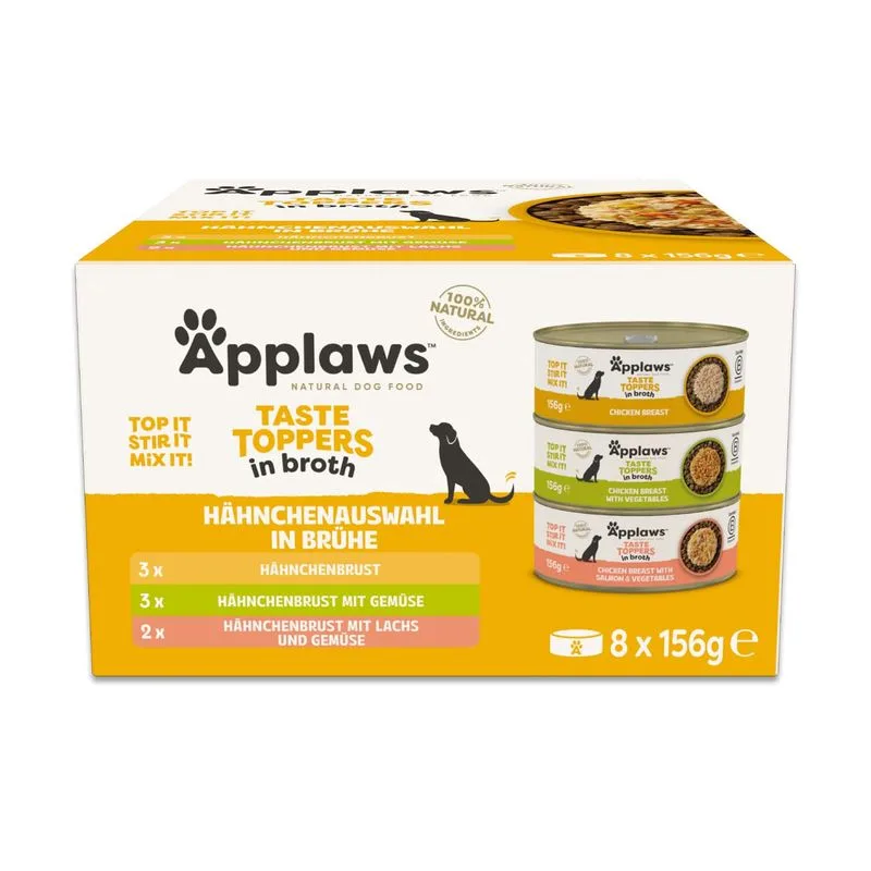 Applaws Taste Toppers Pacco misto 8 x 156 g per cani (Set %: 16 x 156 g in Brodo)
