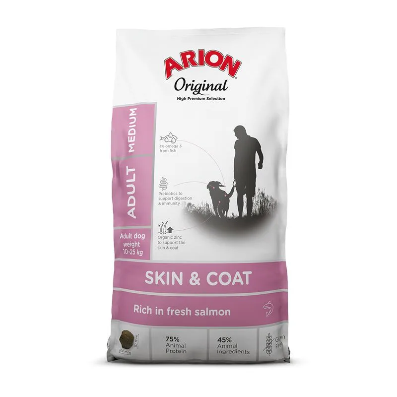 Arion Original Skin & Coat Medium Breed Salmone Crocchette cane (Set %: 2 x 12 kg)