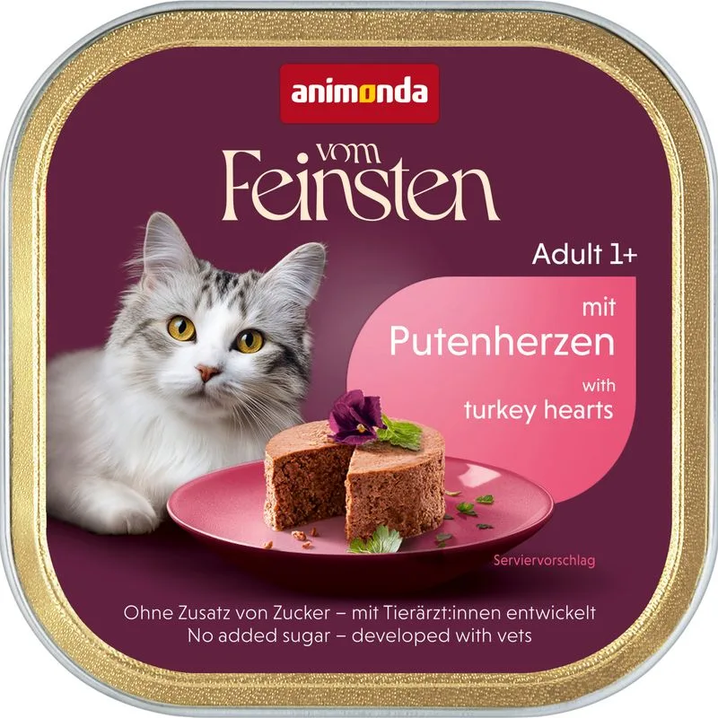 animonda vom Feinsten Adult 32 x 100 g Alimento umido per gatti (Cuori di Tacchino)