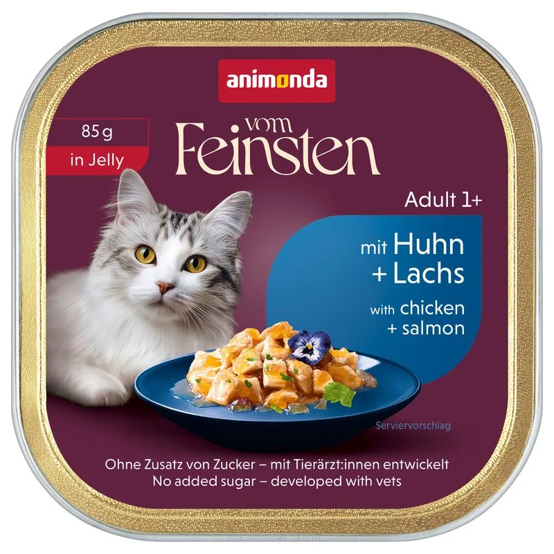 animonda vom Feinsten Adult 32 x 85 g (Pollo & Salmone in Gelatina)