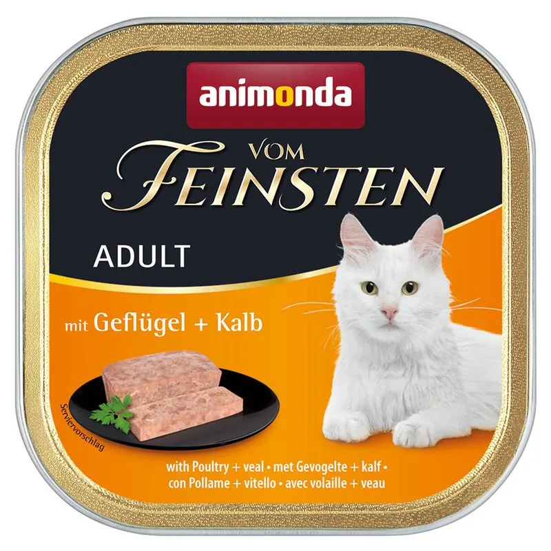 animonda vom Feinsten Adult 6 x 100 g Alimento umido per gatti (Pollame & Vitello)