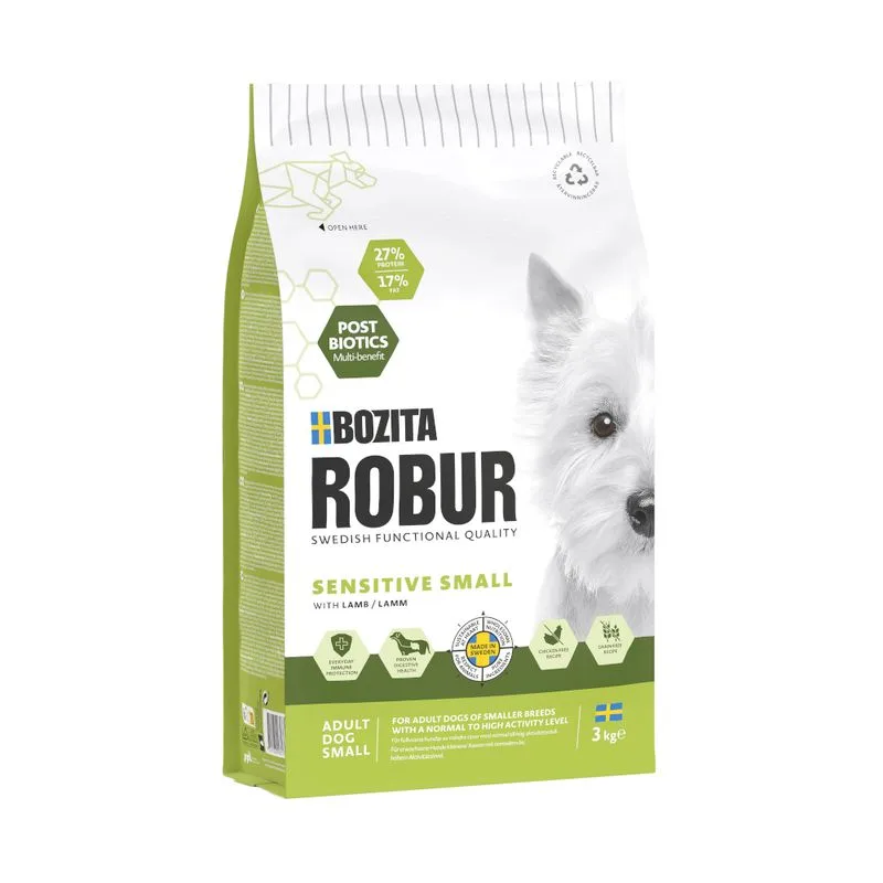 Bozita Robur Adult Small Breed Sensitive con Agnello - senza Pollo (Set %: 2 x 3 kg)
