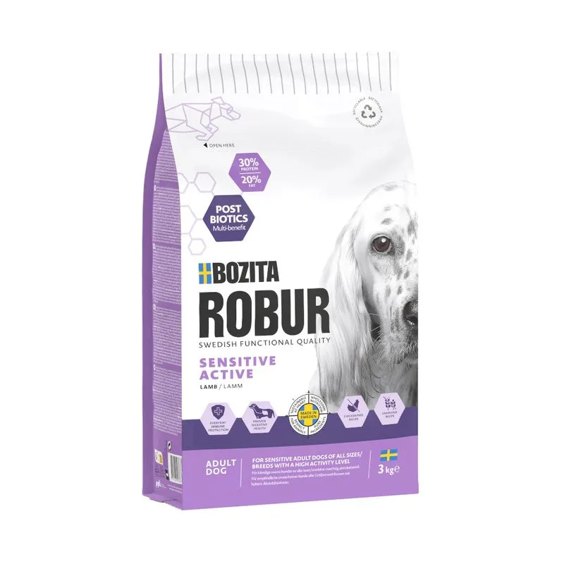 Bozita Robur Sensitive Grain Free Active con Agnello - senza Pollo (Set %: 2 x 3 kg)