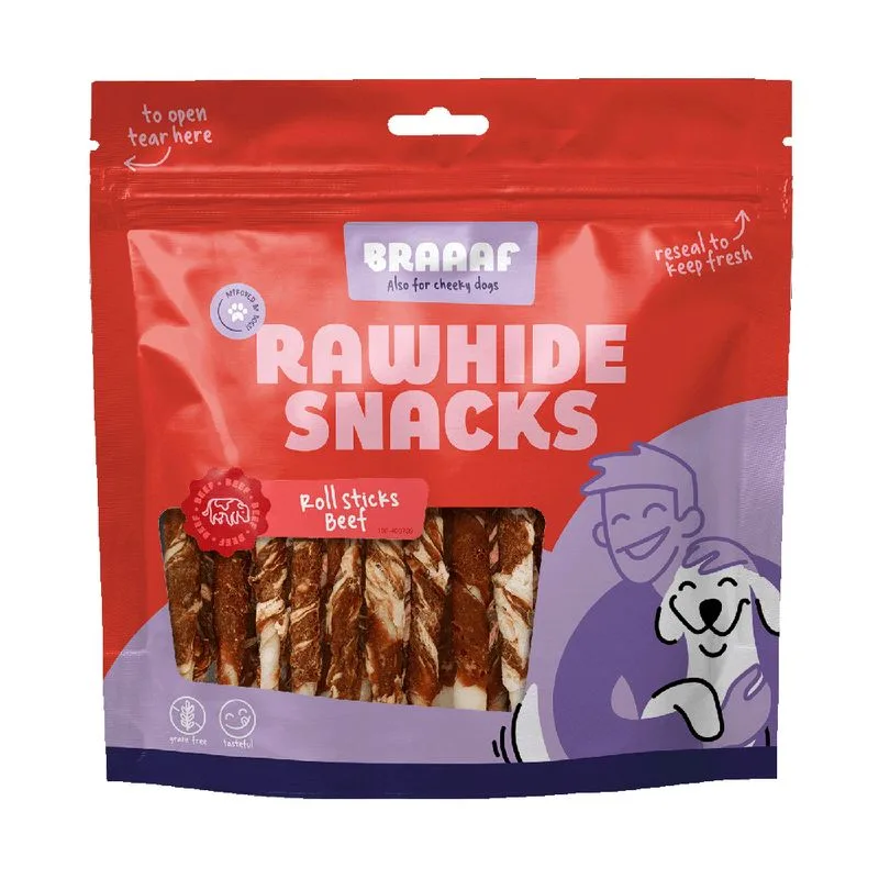 Braaaf Roll Stick Manzo con Merluzzo Snack per cane (Set %: 2 x 25 pz)