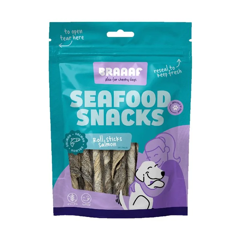 Braaaf Roll Stick Salmone Snack per cane (12 cm (70 g))