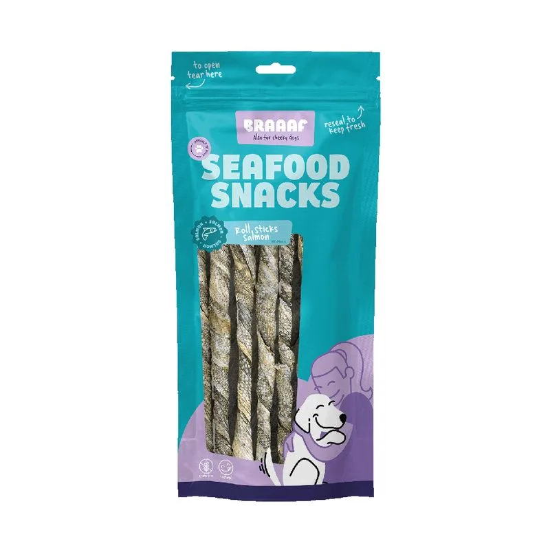 Braaaf Roll Stick Salmone Snack per cane (20 cm (97 g))