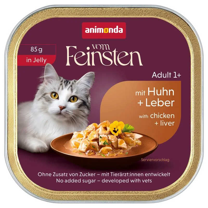 animonda vom Feinsten Adult 64 x 85 g (Pollo & Fegato in Gelatina)