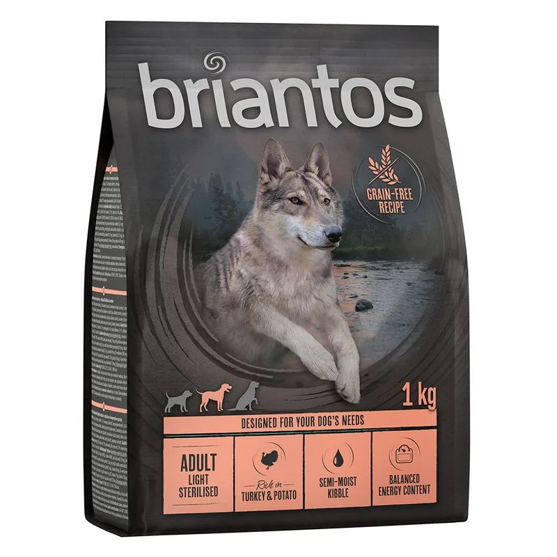 Briantos Adult Light/Sterilised Tacchino & Patate - senza cereali per cane (Set %: 4 x 1 kg)