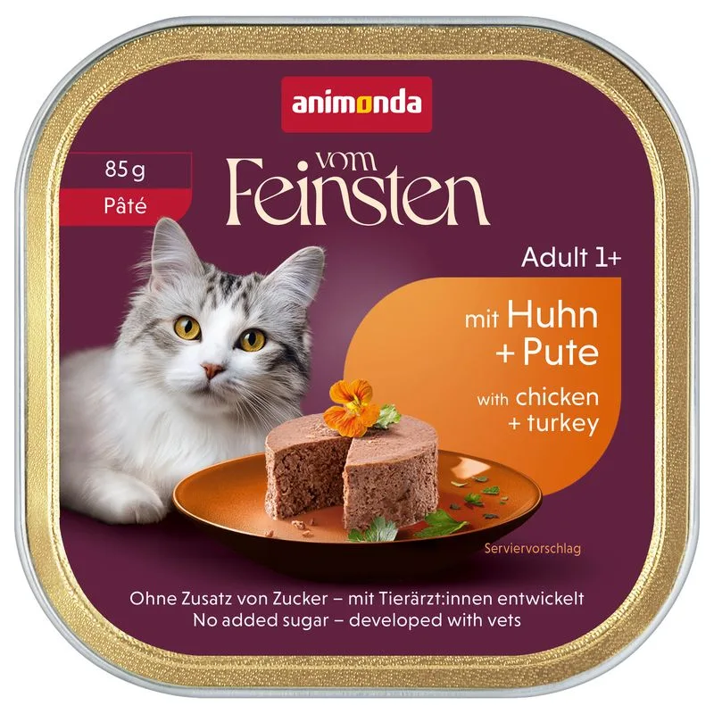 animonda vom Feinsten Adult 64 x 85 g (Pollo & Tacchino Paté)