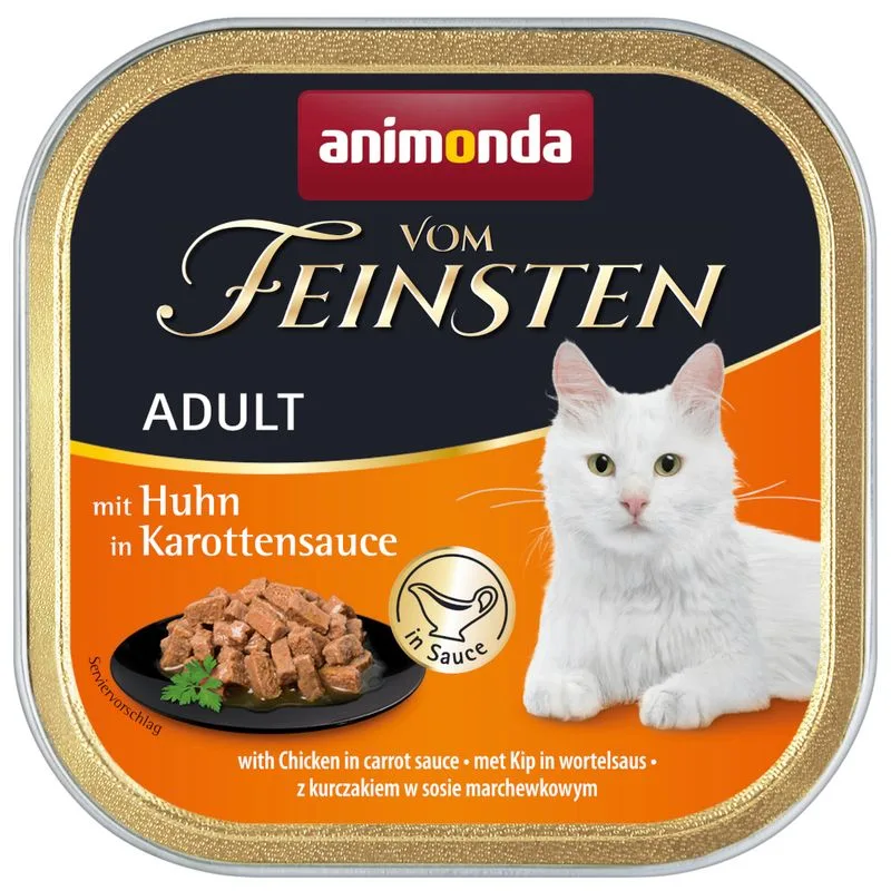 animonda vom Feinsten Adult NoGrain in salsa 36 x 100 g Umido per gatto (Pollo in salsa di carote)