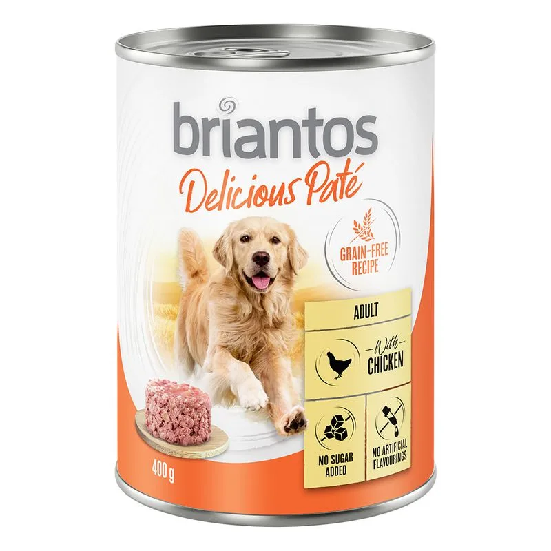Briantos Delicious Paté 24 x 400 g Umido per cane (Pollo)