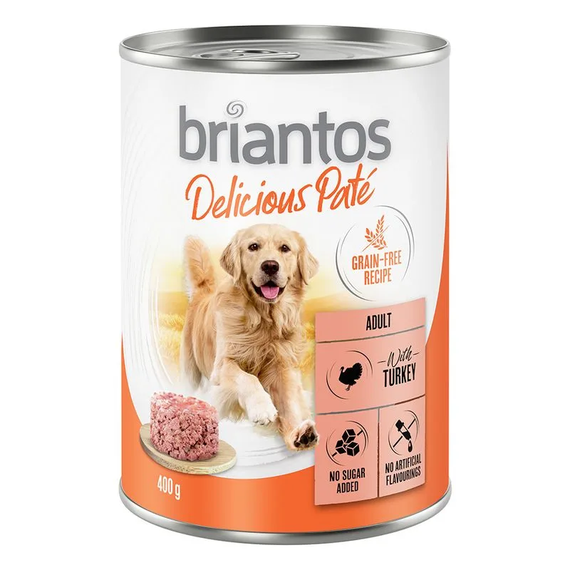 Briantos Delicious Paté 24 x 400 g Umido per cane (Tacchino)