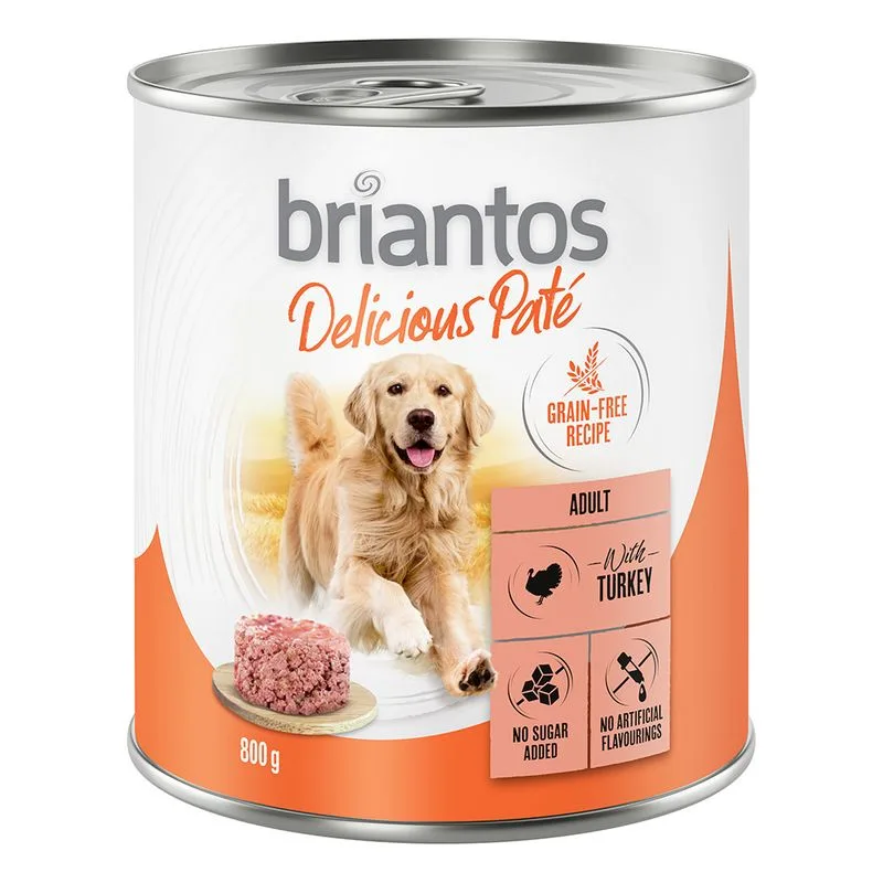 Briantos Delicious Paté 24 x 800 g Umido per cane (Tacchino)