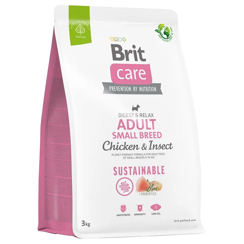 Brit Care Dog Sustainable Adult Small Breed Pollo & Insetti Crocchette cane (Set %: 2 x 3 kg)